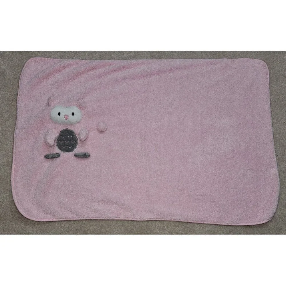 My Pet Blankie Pink Gray Owl Blanket Fleece Baby Girl Security Lovey